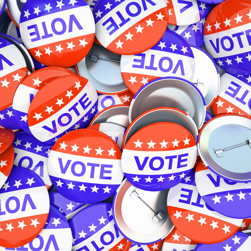 Photo of buttons that read 