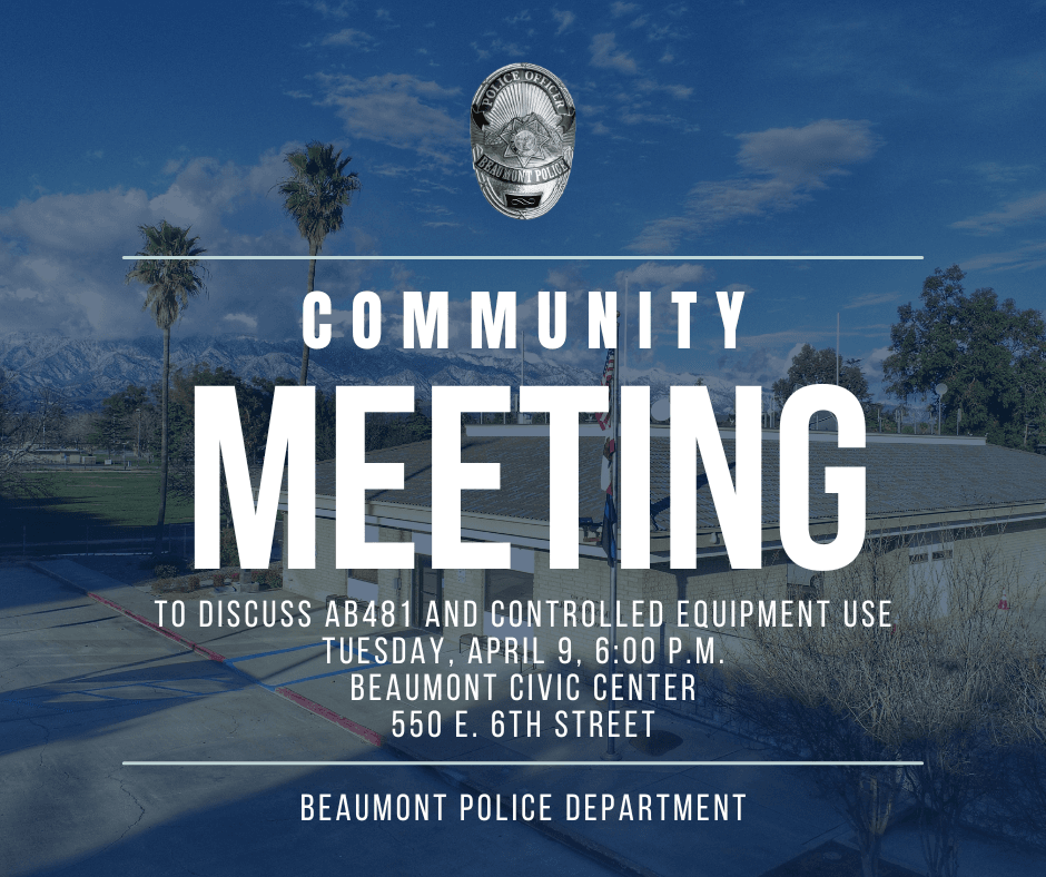 Community Meeting: AB 481