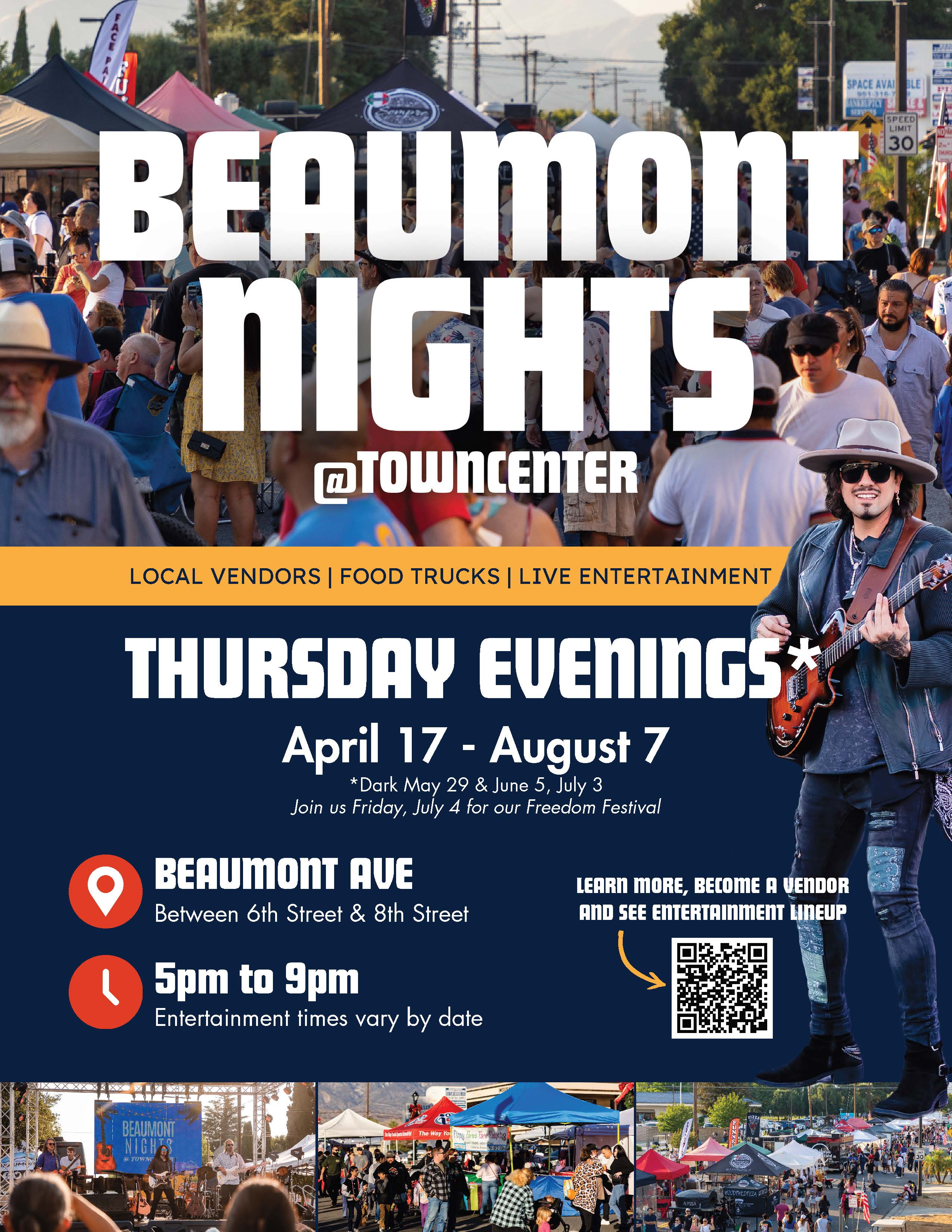 Event flyer for Beaumont Nights at Towncenter